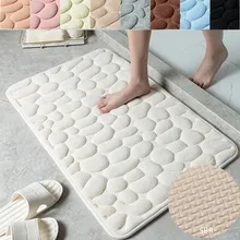 Simple Momery Foam Bathroom Mat 3D Cobblestone Pattern Absorbent Bath Rug Toilet Hallway Non-Slip Doormat Floor Carpet Washable Simple Momery Foam Bathroom Mat 3D Cobblestone Pattern Absorbent Bath Rug Toilet Hallway Non-Slip Doormat Floor Carpet Washable
