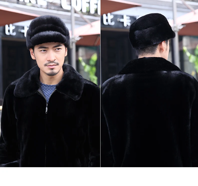 Бесплатная доставка новая шапка из натурального меха норки с вискозами Мужская