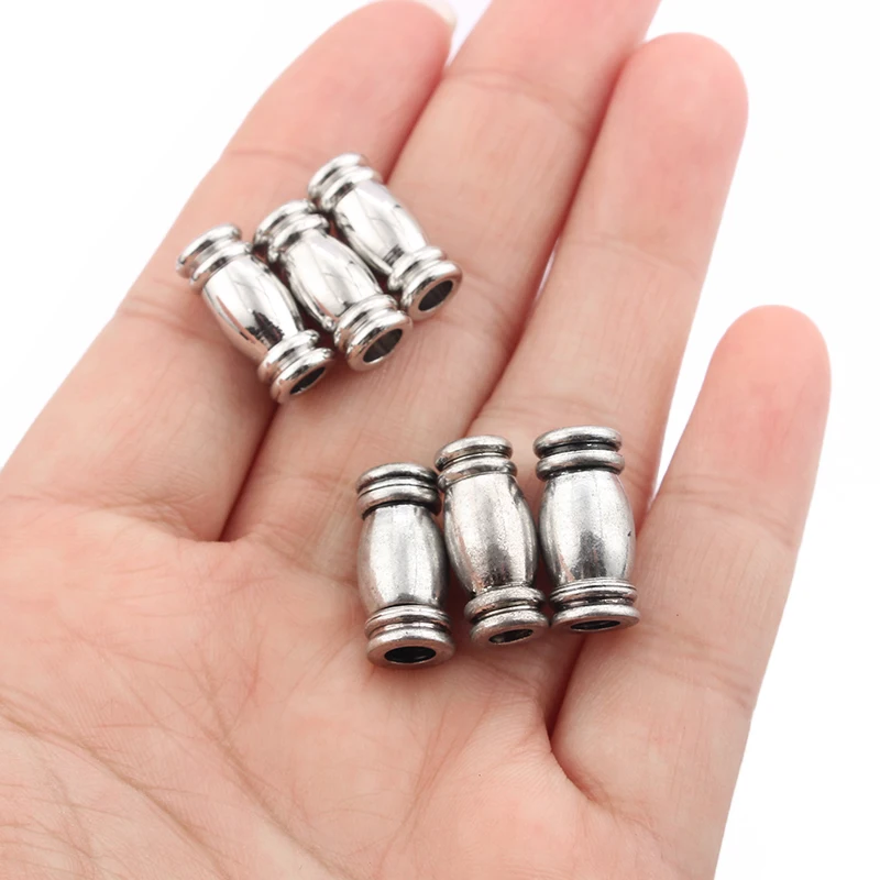 10 шт. античные серебряные/Бронзовые колпачки с магнитными застежками для 3 4 5 6 мм