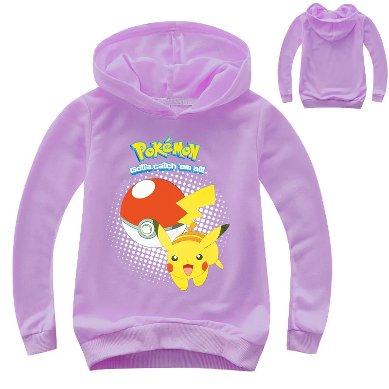 

Pokemoned Spring/Autumn Boy Clothes Long Sleeve Coat Girl Hoodies Boy Sweatshirts Hooded Fashion Causal Kid Top
