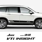 2 шт. автомобильные боковые наклейки на дверь для Honda FIT дюймов, JAZZ, MUGEN, RR, SI, тип S, тип R, VTI, полосы, виниловая пленка, наклейки, автомобильные аксессуары