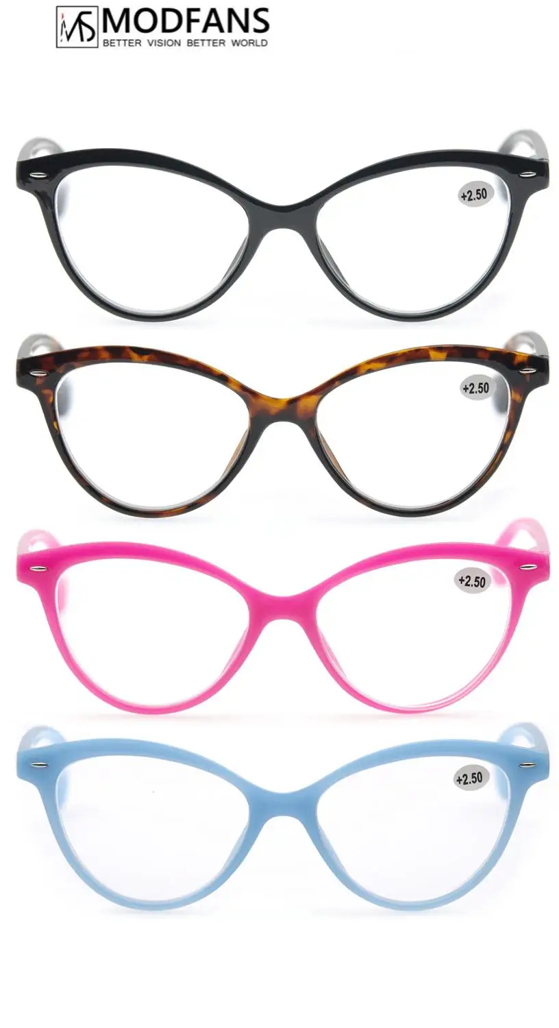 MODFANS женские очки для чтения кошачий глаз винтажные модные прозрачные линзы в