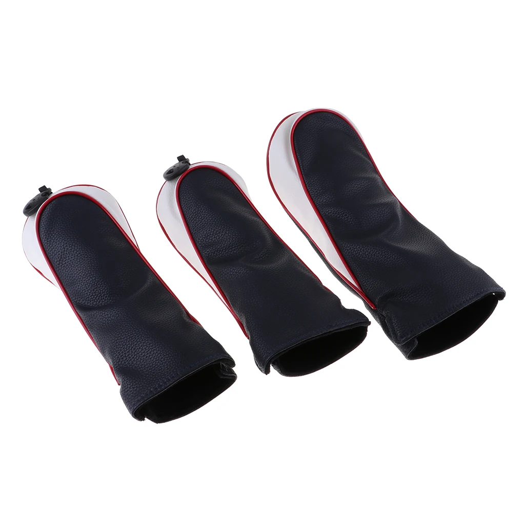 Комплект из 3 предметов PU искусственной кожи для игры в гольф древесины головных