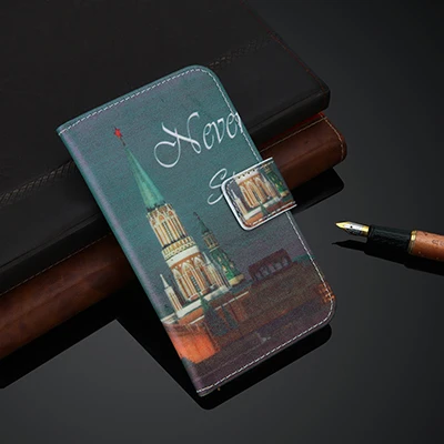Night scene AiLiShi кожаный чехол для LG W30 pro Digma CITI 609 653 гусеница кошка S52 Kenxinda KXD D57 6C A1 откидная кожаная сумка с отделениями для карт - Цвет: Night scene