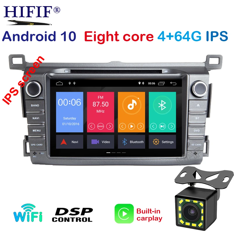 PX5 DSP AV выход IPS экран 4G Android 10 Автомобильный GPS Carplay для Toyota RAV4 2013 2014 2015 DVD плеер