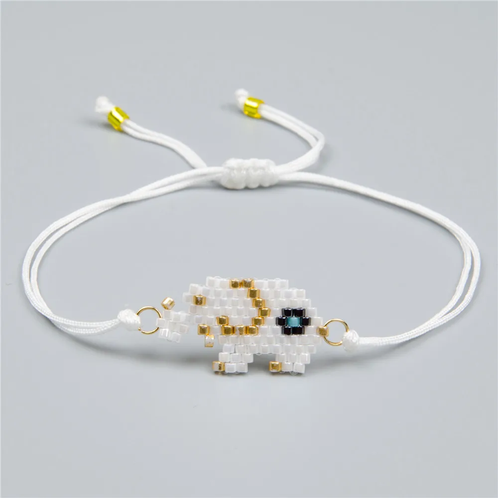 

Go2boho Elephant Bracelet For Kids Trendy Bohemian Adjustable Jewelry Cute Animal Jewellery Handmade Miyuki Beads Bracelets Gift