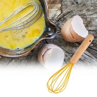 egg beater food grade labor saving wood manual milk frother baking tools for home