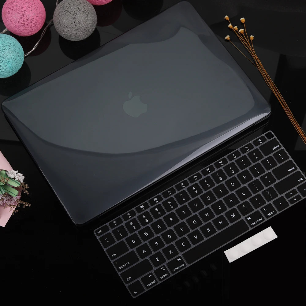 Redlai кристально чистый чехол для ноутбука MacBook Pro 13 15 16 дюймов с сенсорной панелью A2141 A2159 A1990 Air 13 A1932 жесткий чехол - Цвет: Черный