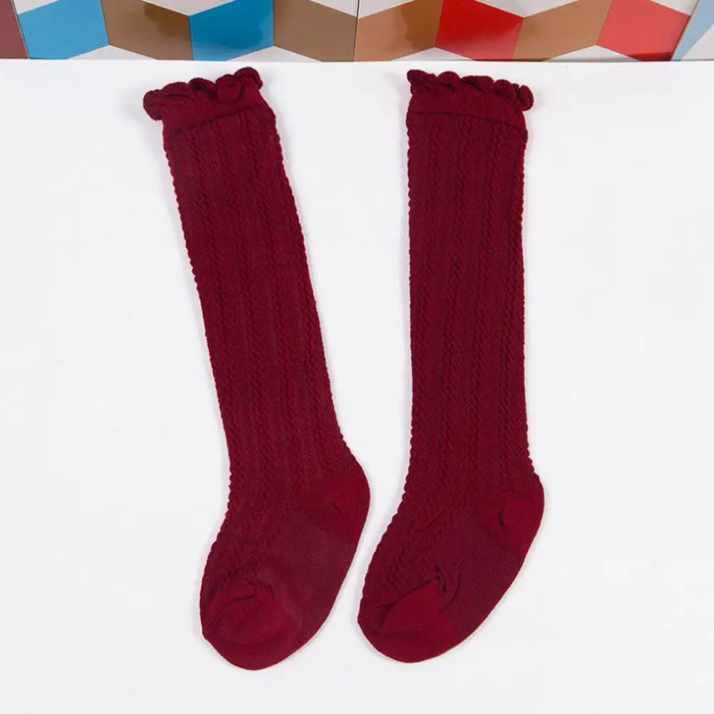 

2020 Newborn Baby Girls Spanish Style Knee High Bows Warm Socks Princess Toddlers Baby Girls Romany Ribbed Cotton Socks 0-2T