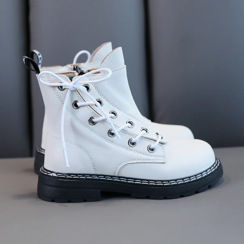 Детская обувь Martin из натуральной кожи ботинки для девочек короткие в британском