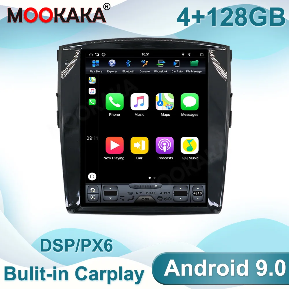 

Беспроводной Carplay для Mitsubishi Pajero V97 V93 Shogun Montero, автомобильный мультимедийный стерео плеер, головное устройство, аудио, радио, GPS-навигация