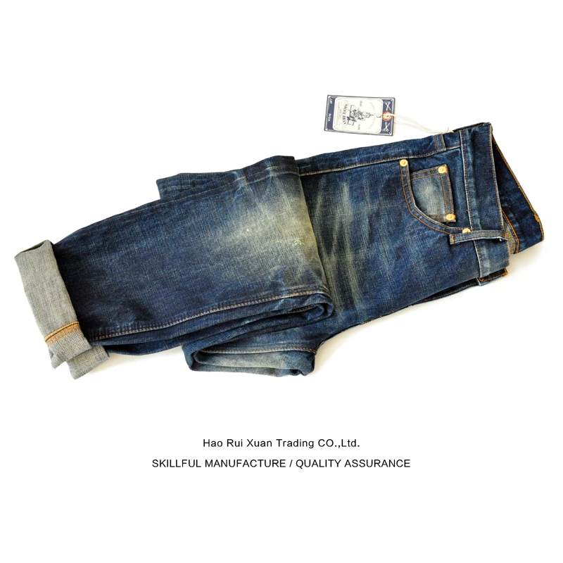 

Мужские потертые джинсы Saucezhan, темные потертые джинсы с зауженными штанинами, 14 Унций