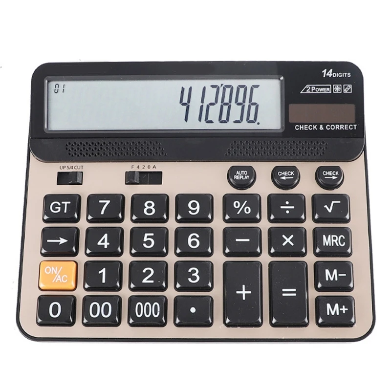 

T3EB 14 Digits Electronic Calculator Large Screen Desktop Calculators Home Office School Calculators Financial Accounting