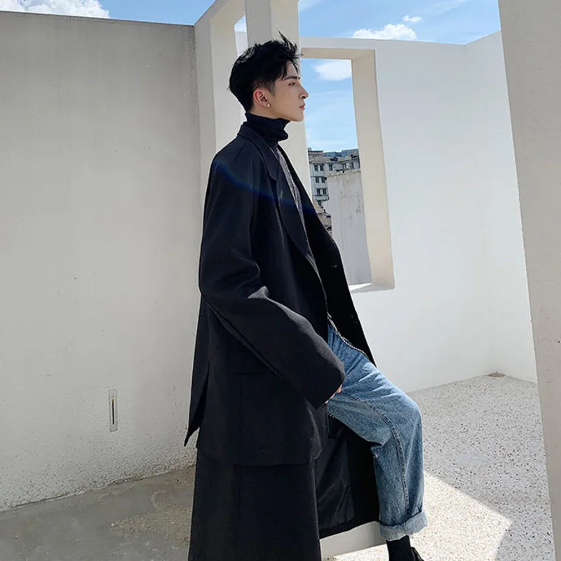 Осенний мужской костюм пальто средней и длинной длины индивидуальный съемный