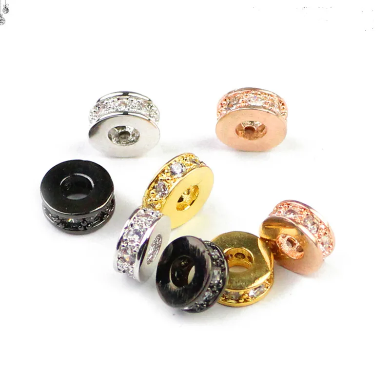 Плоские круглые медные бусины-разделители для ювелирных изделий, 7,5 мм