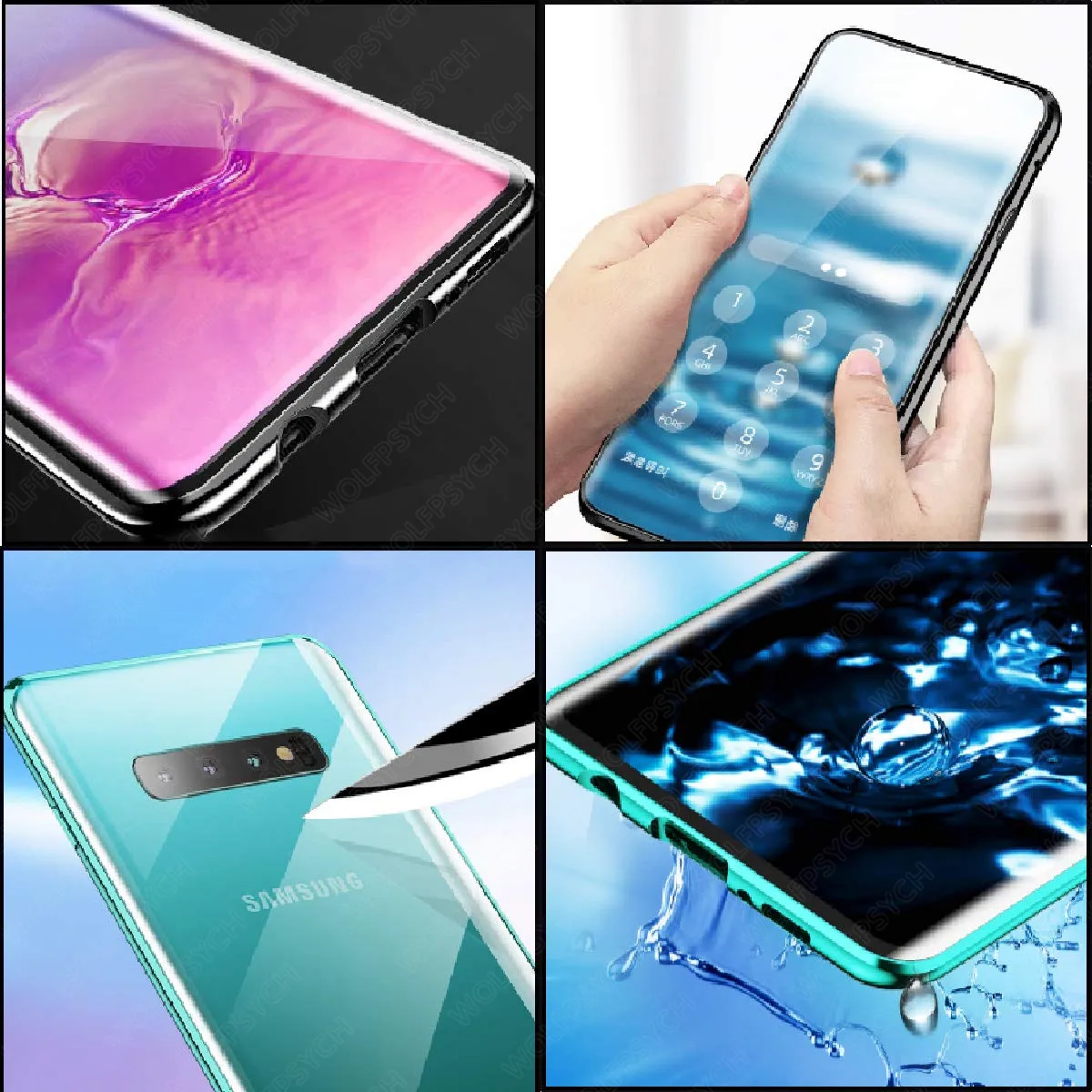 Переднее закалённое защитное Стекло + обратно Магнитный чехол для samsung Galaxy A50 60 70 90