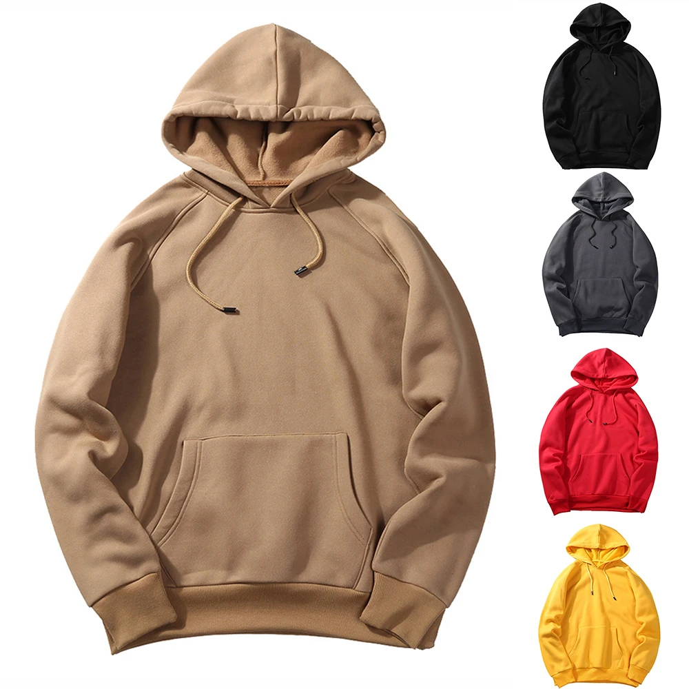 WENYUJH 2019 осень зима новый большой размер Модная одноцветная толстовка мужская