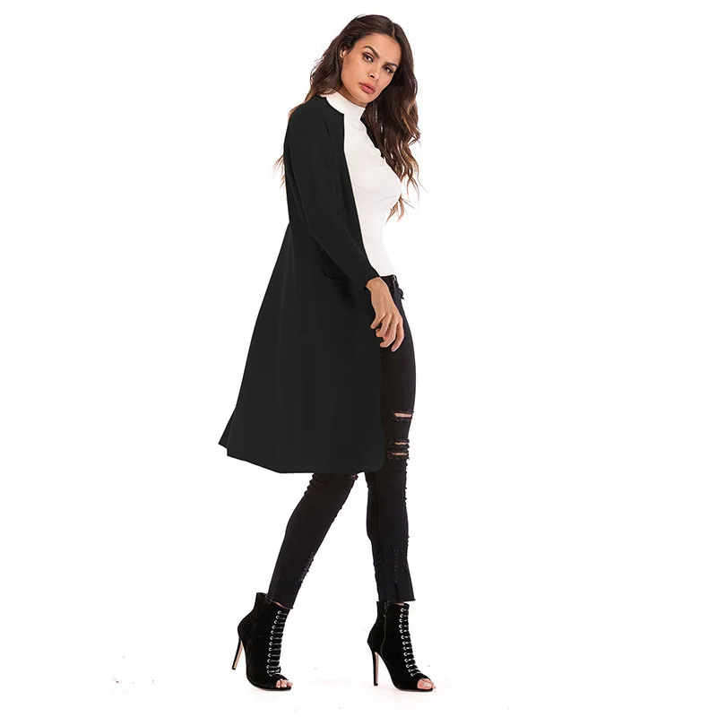 

Fall / Winter 2020 European And American Women's Loose Long Sleeve Knitted Pure Color Shawl Jacket Women's Cardigan