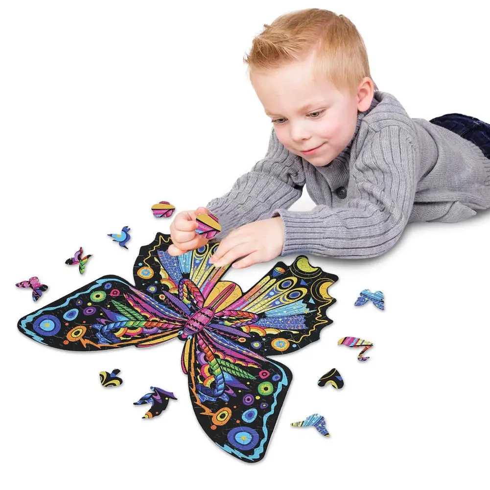 

Adults Animal Wooden Puzzle Butterfly Wooden Jigsaw Puzzle Educational Toy For Kids Adults Xmas Gift Each Piece Is Animal Shaped