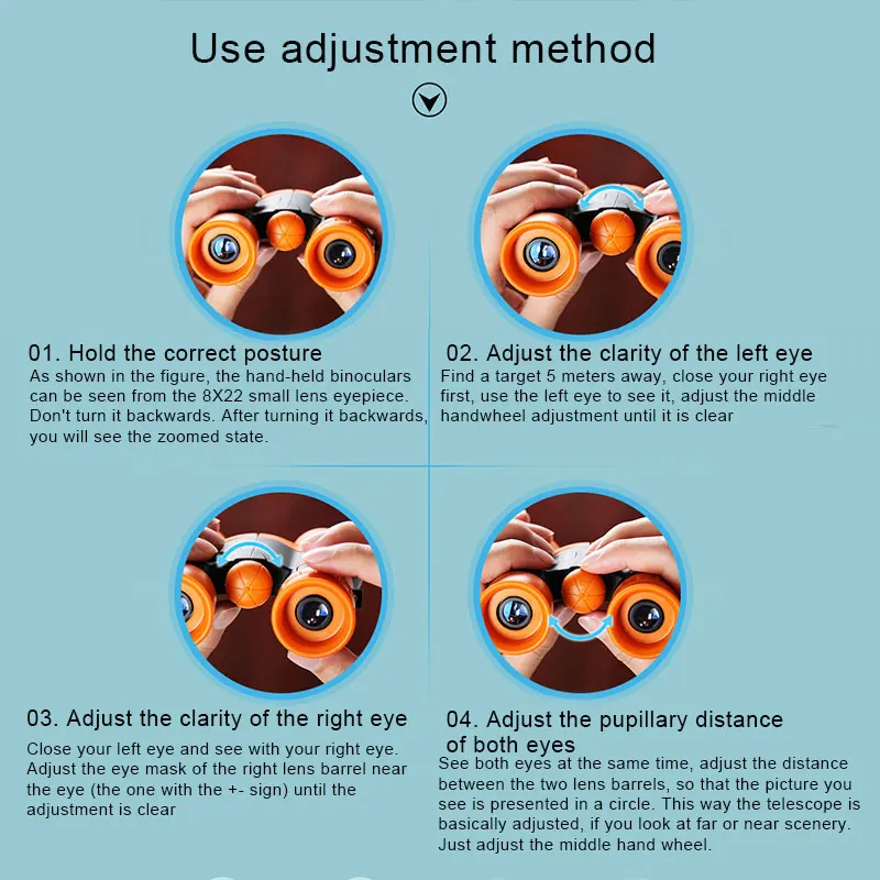 

High Binoculars for Kids Compact High Resolution Shockproof Binoculars Gift Set for Boys Girls for Travel Hiking Camping DOG88