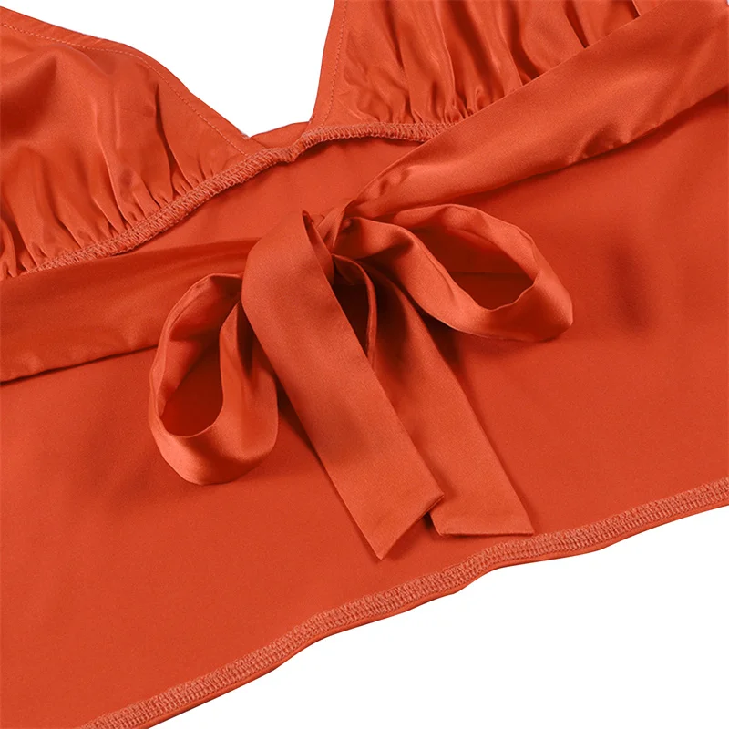 

Women Fashion Solid Color Spaghetti Strap Camisole Deep V-Neck Sleeveless Tops Sexy Backless Vests For Summer 2021