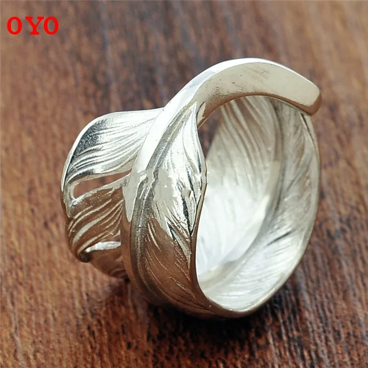 Оригинальная копия мужских и женских колец из серебра 925 пробы кольцо с перьями