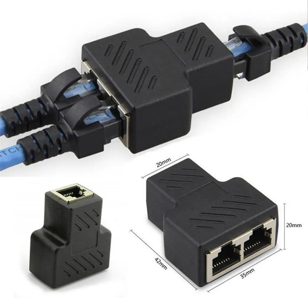 Разветвитель RJ45 адаптер от 1 до 2 с двумя гнездовыми портами CAT 5/CAT 6 разъем Ethernet -