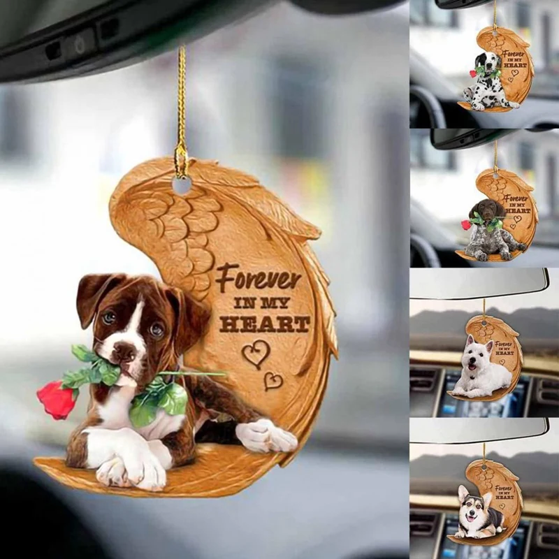 

Cute Car Pendant Key Dog Pendant Backpack Decoration Acrylic Dog Accessories