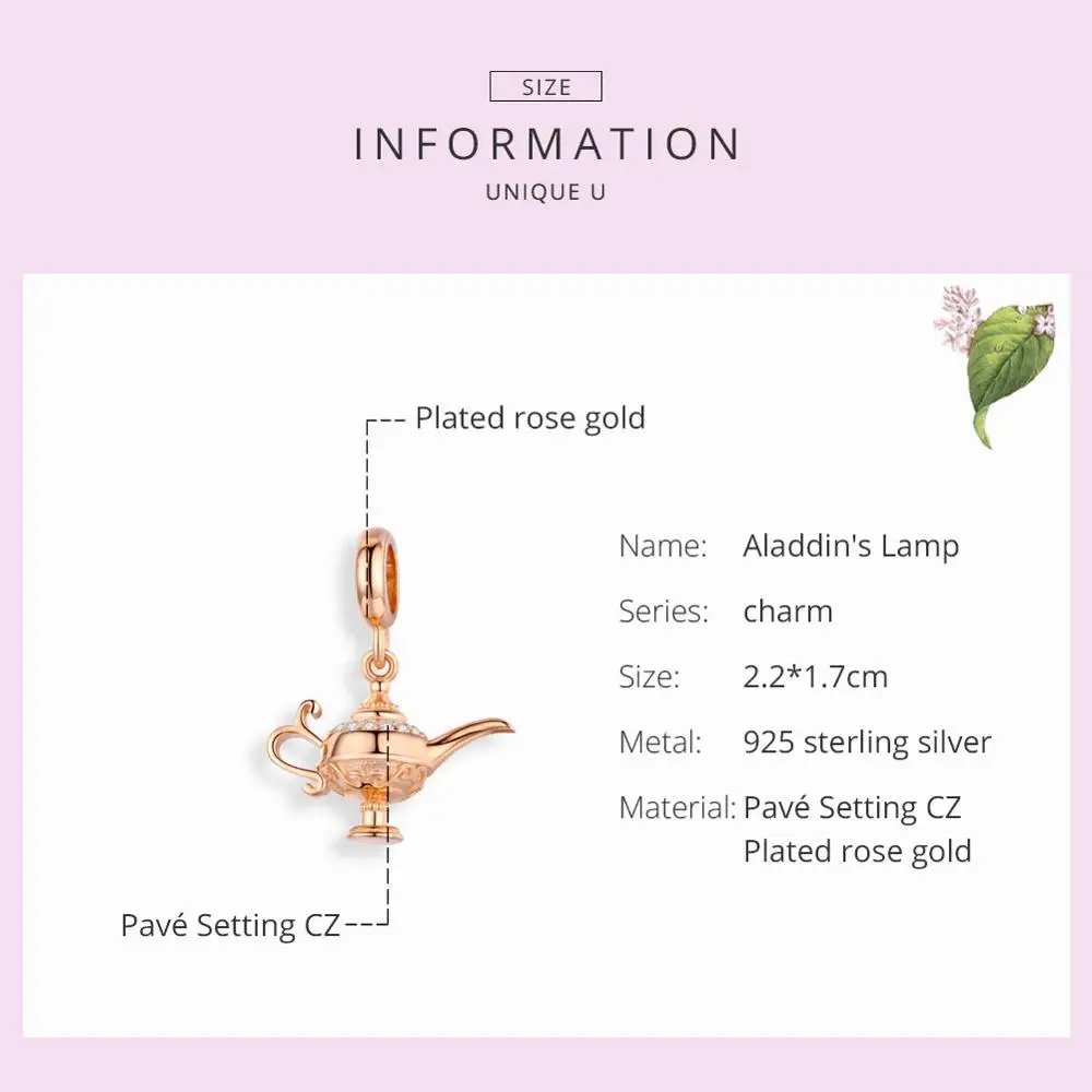 Подвеска для браслета в виде серебряной лампы Aladdin | Украшения и аксессуары