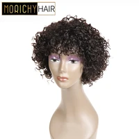 morichy spiral curls very short hair wigs 100 brazilian non remy human hair kinky curly wig black hair full machine wigs
