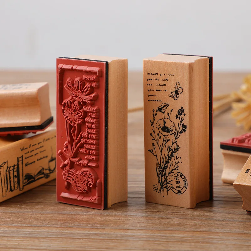 

1Pcs Vintage little girl plants decoration stamp wooden rubber stamps for scrapbooking stationery DIY craft standard stamp