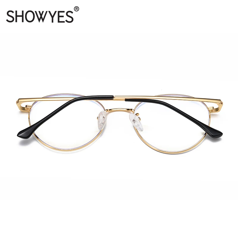 Очки SHOWYES женские с защитой от синего излучения лёгкие металлические большие