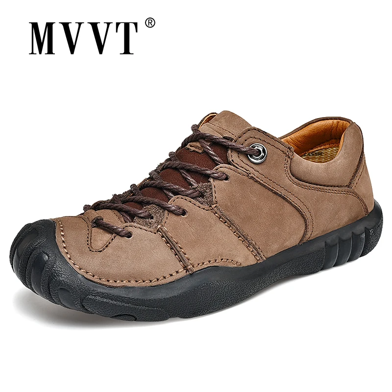 Мужские повседневные туфли из натуральной кожи мягкие Нескользящие на плоской