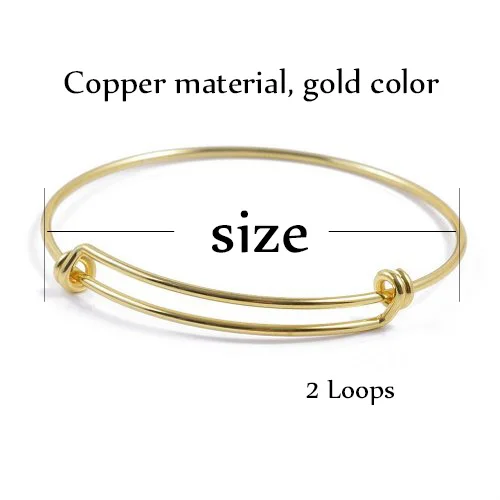 Gold Color A 5 шт. многоразовый модный провод медный металлический растягивающийся Регулируемый пустой провод Амулеты Браслет с подвесками для DIY ювелирных изделий - Окраска металла: Gold Color A