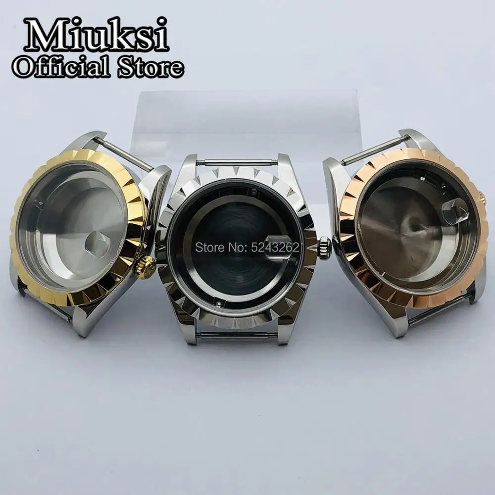 Miuksi 39mm watch case sapphire glass fit ETA 2836 Miyota 8205 8215 821A Mingzhu DG 2813 3804 Seagull ST1612 movement | Наручные часы