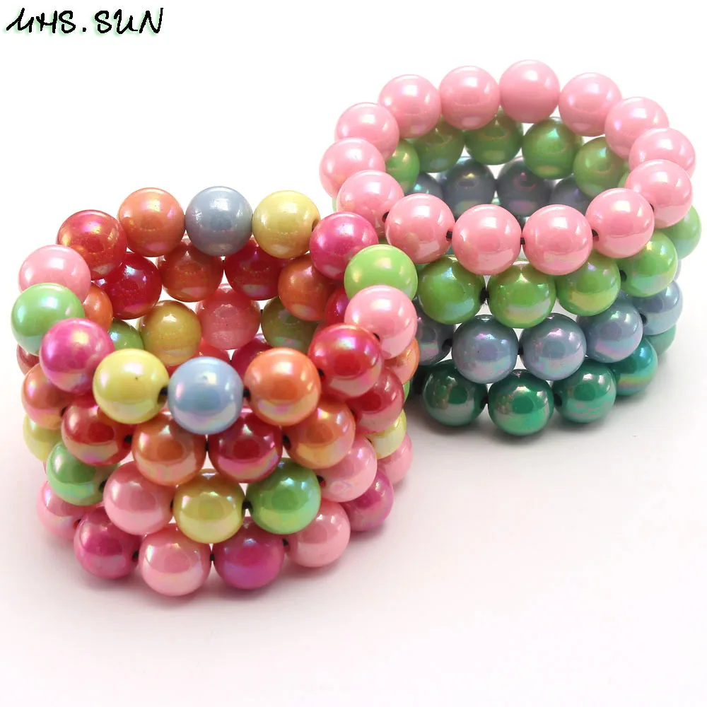 3 шт. детские браслеты с бусинами для девочек