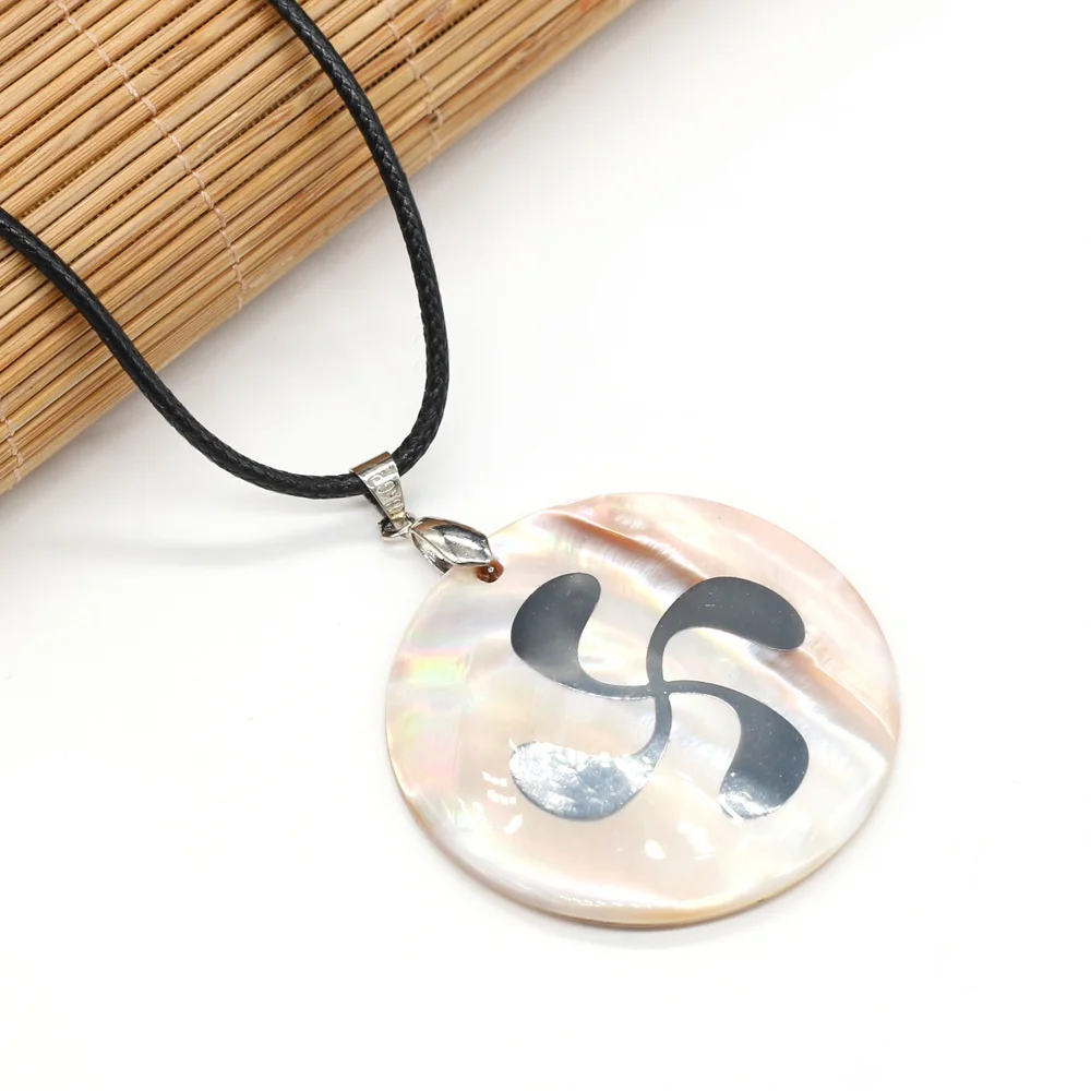 

Natural Mother of Pearl Pendant Necklace Simple Round Reiki Heal Shell Necklace Amulet for Women Jewelry Gift High Quality