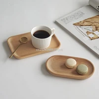 japanese tableware beech wood plate oval saucer creative solid wood breakfast glass one serving tray