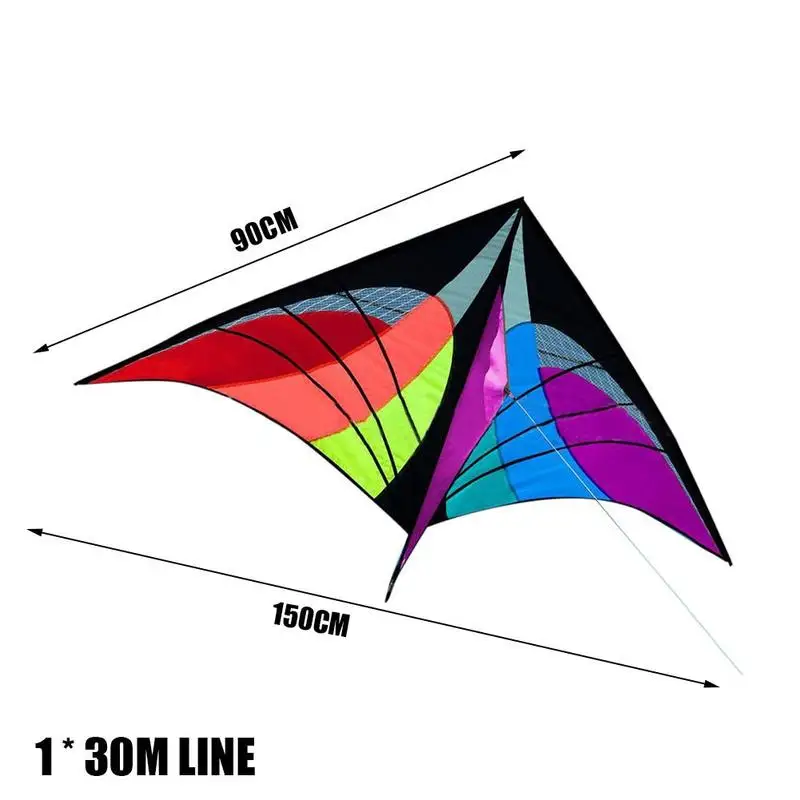 Cometa cl&aacute;sica de l&iacute;nea &uacute;nica de gran tama&ntilde;o para deportes al aire libre, divertida, con cometas y cometa, con buen tri&aacute;ngulo volador, mango de l&iacute;nea azul, 150x90CM S P5O3-5