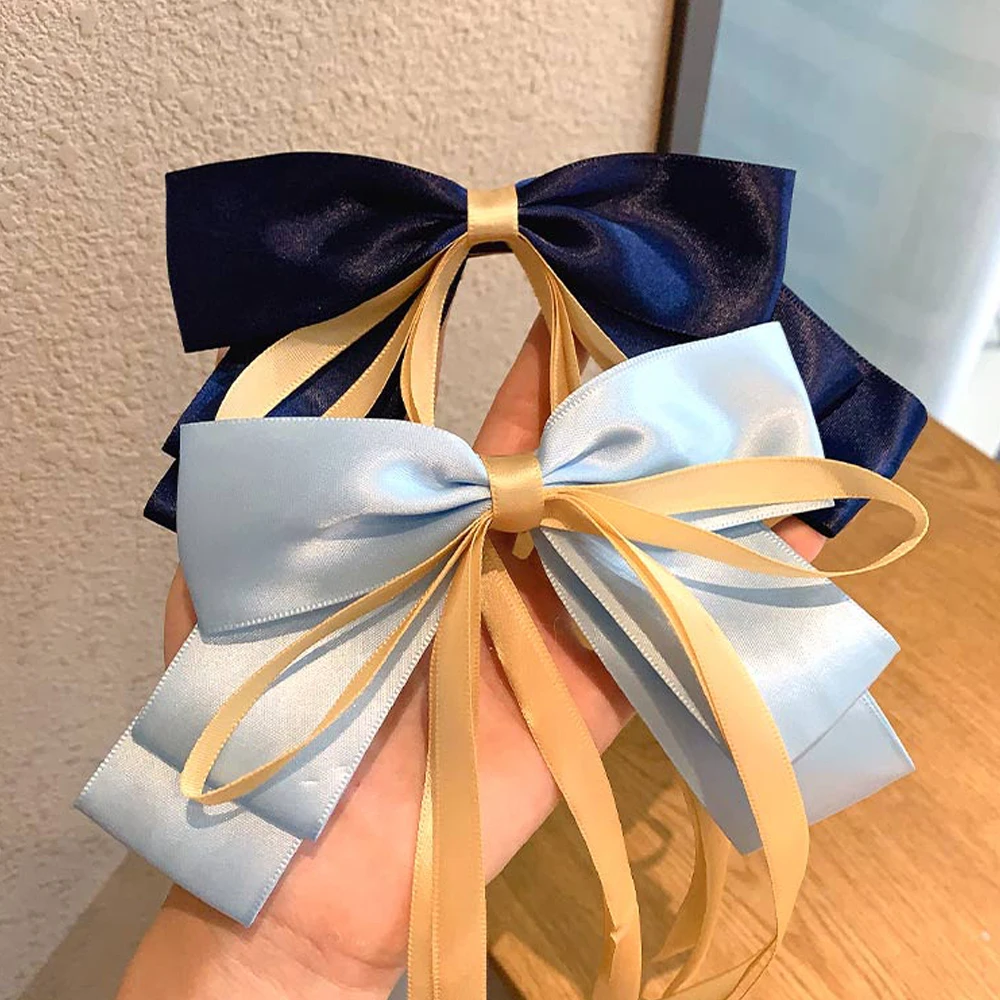 

Fashion Satin Lady Hairpins Soft Ribbon Barrette Bows Chiffon Hair Clips Women Girls Tassel Headwear Sweet Hair Accessories