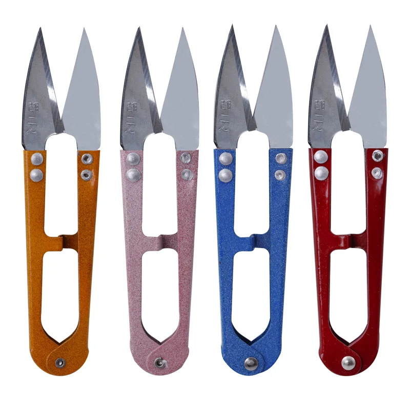 

Multicolor Trimming Sewing Scissors Nippers U Shape Clippers Yarn Stainless Steel Embroidery craft Scissors Tailor
