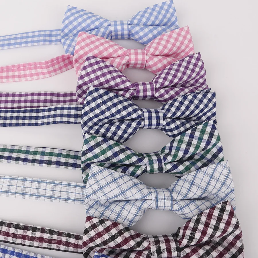 

Sitonjwly Children's Bow Tie Plaid Kid Bowtie Cotton Children Bowties Baby Kid Pet Striped Butterfly Child Bow Tie Custom LOGO