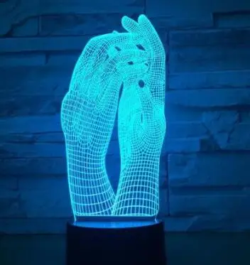 Finger 4 Средний палец 3D лампа ручной череп Декор светодиодный Ночной светильник 7 видов цветов изменить ночной Светильник внутренней отделки светильник, подарок, учитывающий индивидуальные особенности - Испускаемый цвет: Finger 4