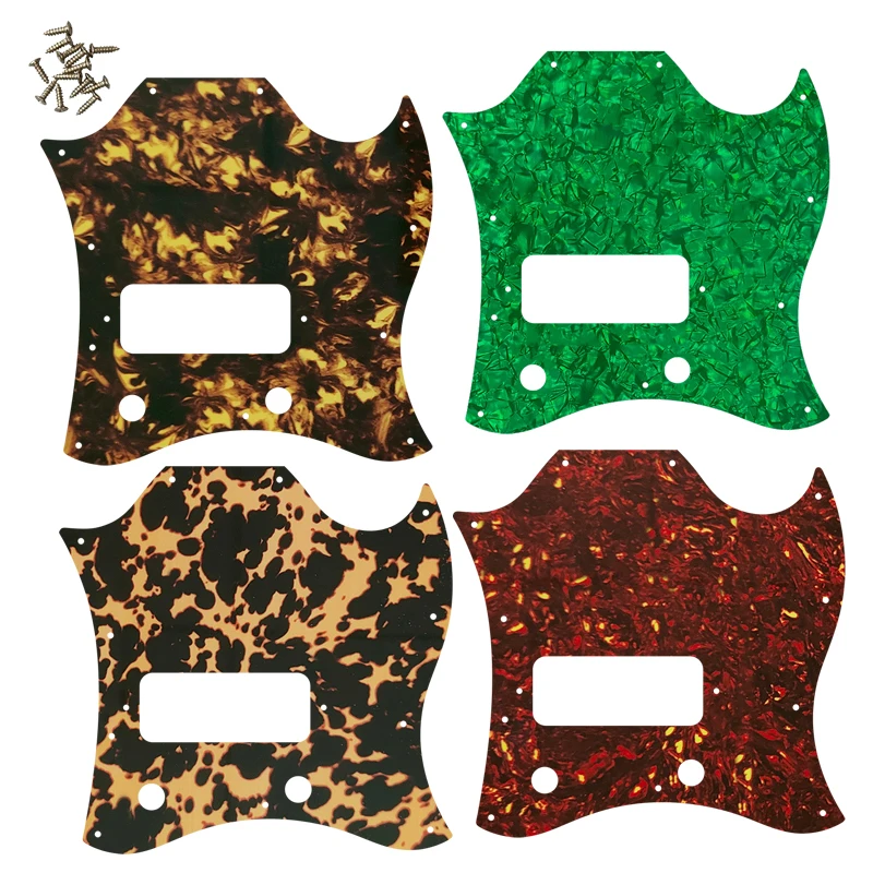

Feiman Guitar Parts - For Gib Standard SG Full Face Guitar Pickguard Route Bridge P90 Humbuckers Scratch Plate Flame Pattern