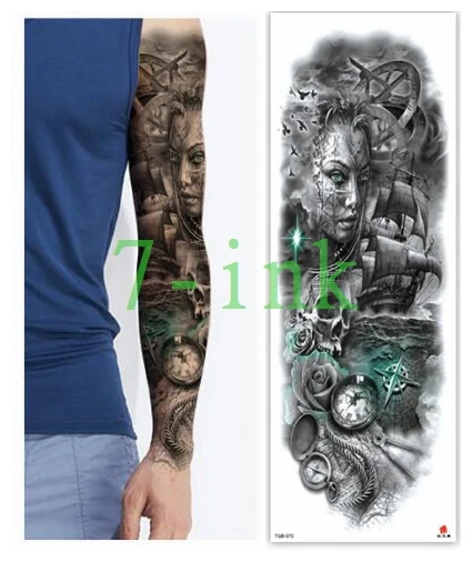 

Водостойкая тату-наклейка на всю руку, дракон, Властелин Будды, татуировка, тату, флэш-тату, искусственная тату для мужчин, женщин, мужчин