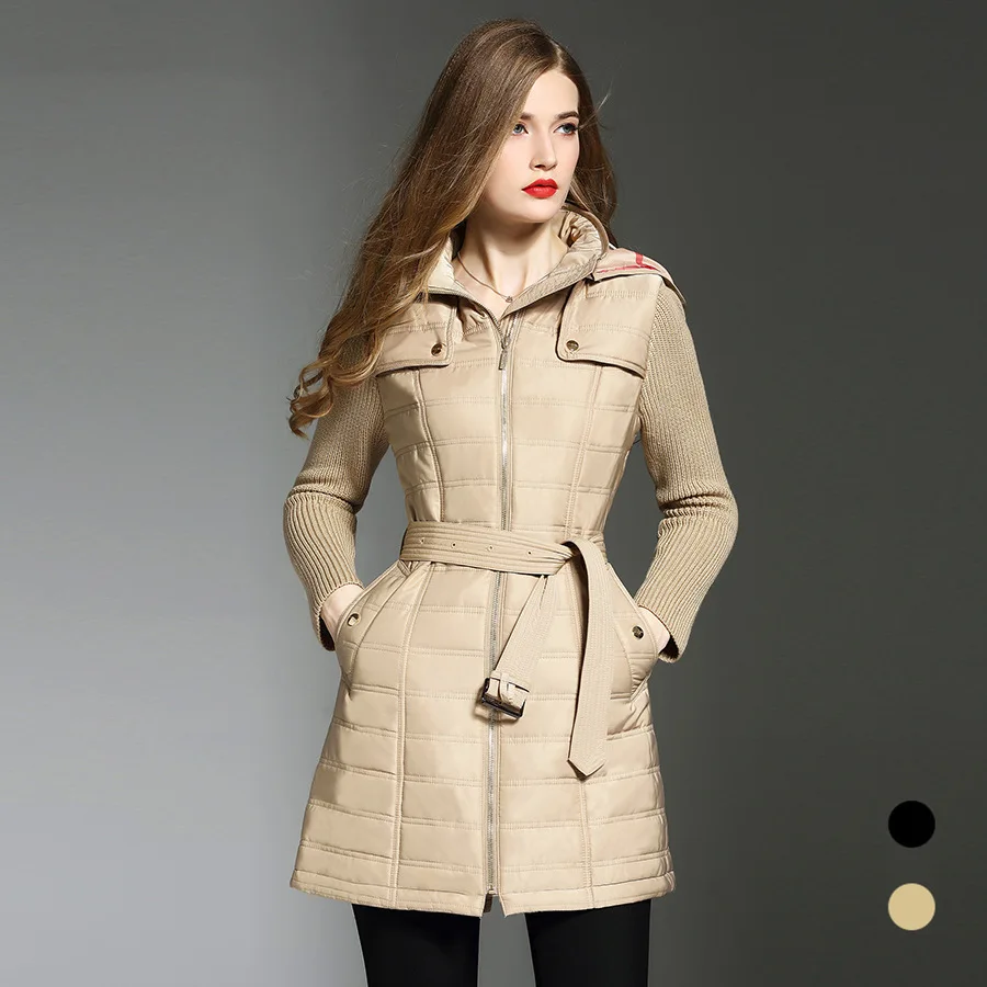 

2020 New Autumn And Winter Women's Jacket Warm Windproof With A Hood Spring Female Jacket Coat High Quality Patchwork Down Coat