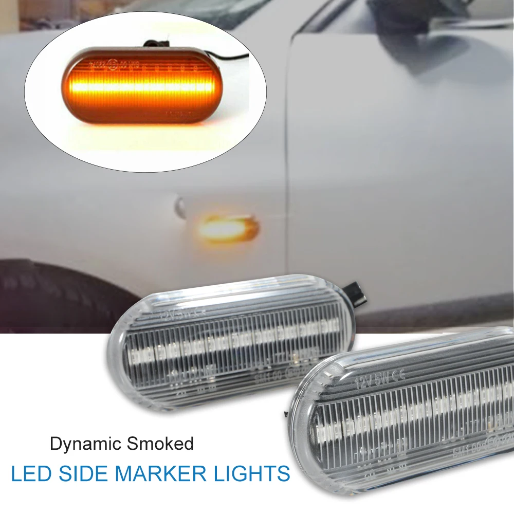2 шт Автомобильный светодиодный динамический Боковой габаритный фонарь