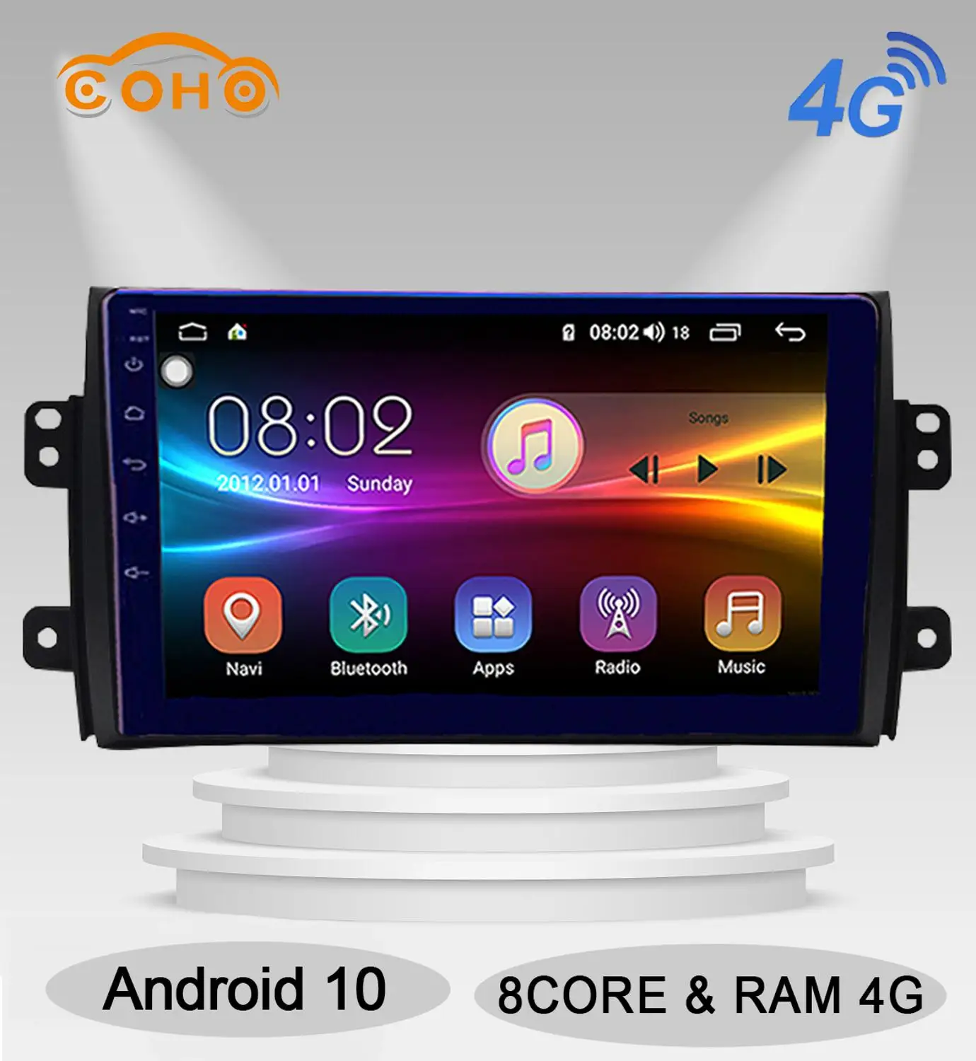 Автомобильный плеер SX4 Android 10 0 4 + 64 ГБ 8 ядер Gps навигация радио для SUZUKI 2014