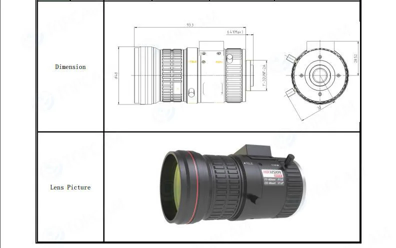 HV1140D-8MPIR Vari-focal DC Auto Iris 8MP инфракрасный объектив
