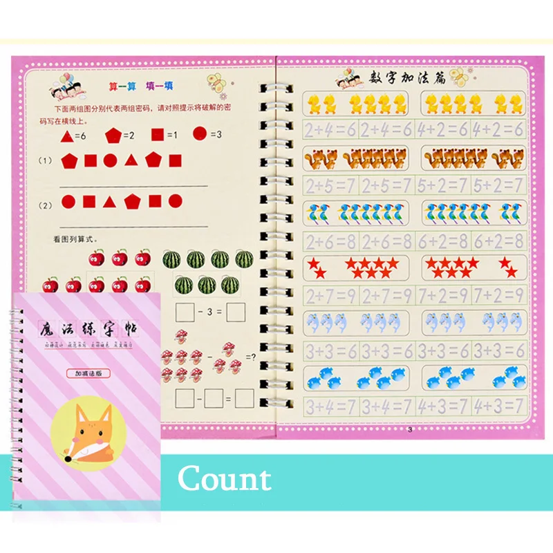 

8pcs Reusable English Alphabet Copybook Drawing Toys Hand Writing Groove Auto Fades Educational Toys For Children Kid Montessori